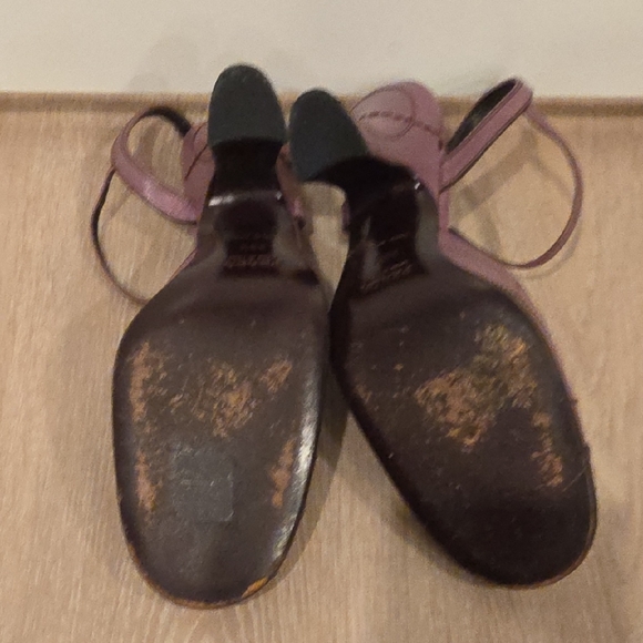 Prada Capretto Fume Petalo Decorative Stitch Mary Jane Pump Chunky Flair Heel - Picture 11 of 12